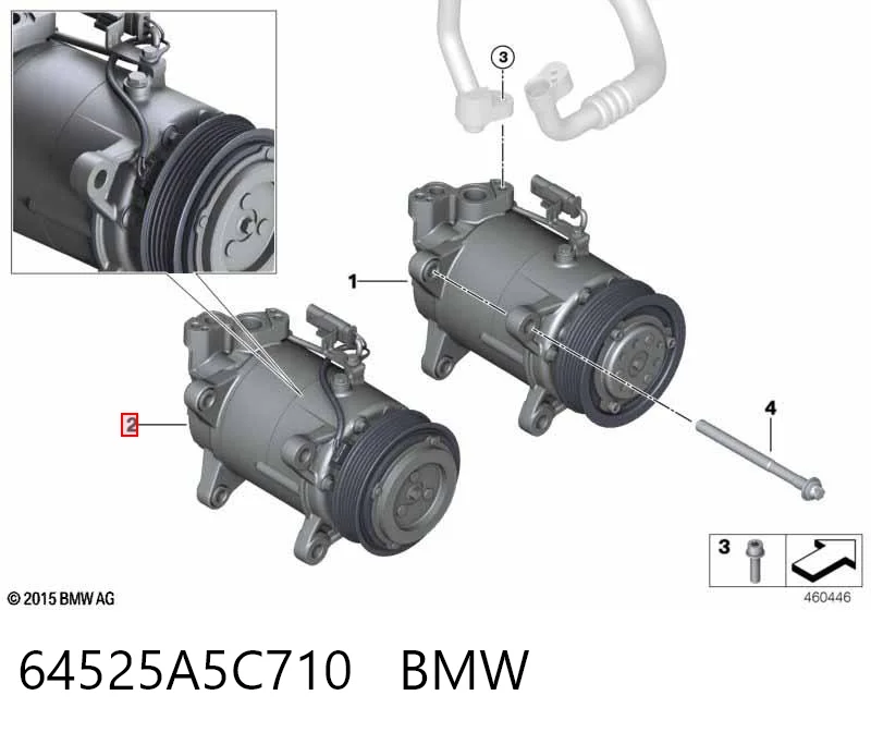 64525A5C710 BMW Compressor de aparelho de ar condicionado