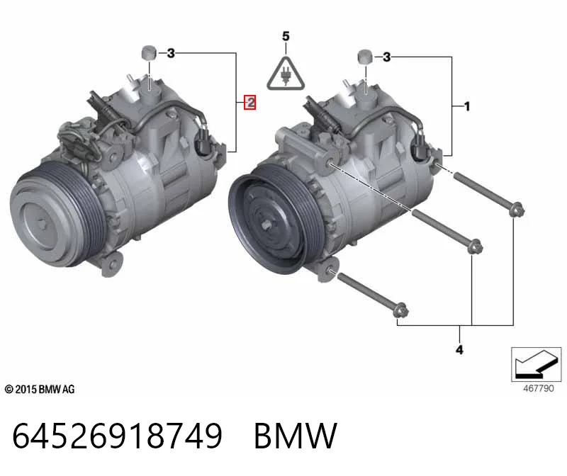 64526918749 BMW Compressor de aparelho de ar condicionado
