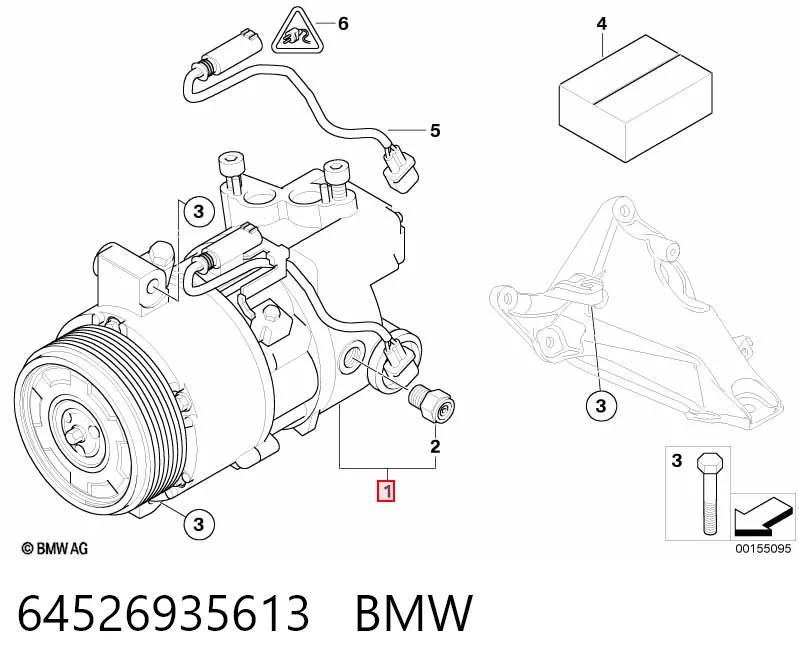 64526935613 BMW Compressor de aparelho de ar condicionado