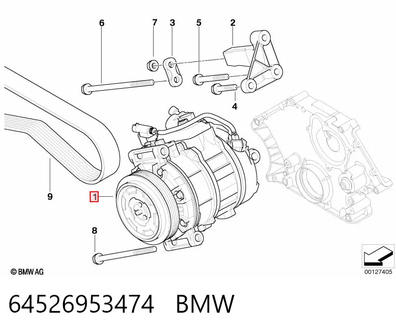 64526953474 BMW Compressor de aparelho de ar condicionado