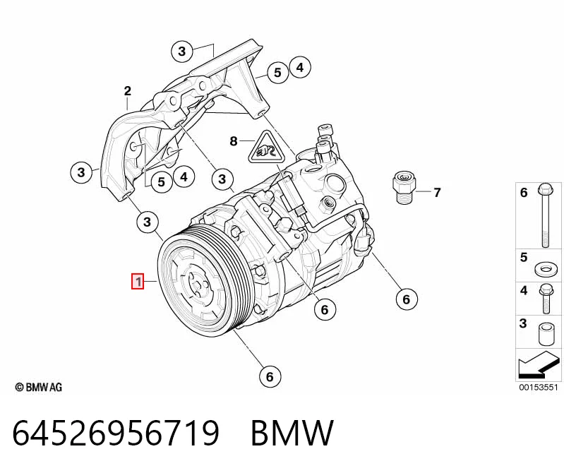 64526956719 BMW Compressor de aparelho de ar condicionado