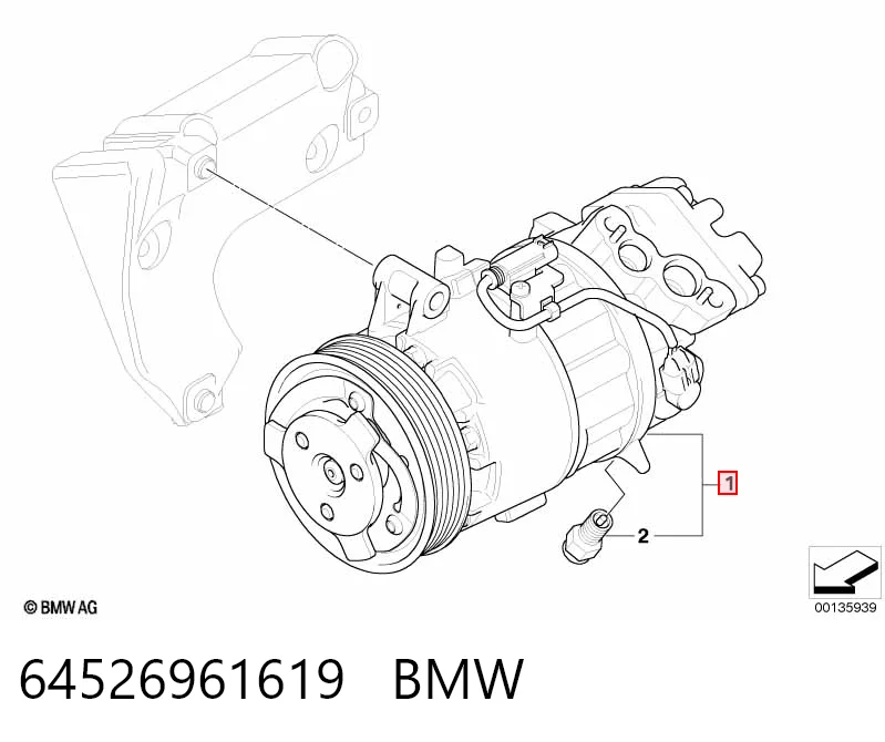 64526961619 BMW Compressor de aparelho de ar condicionado