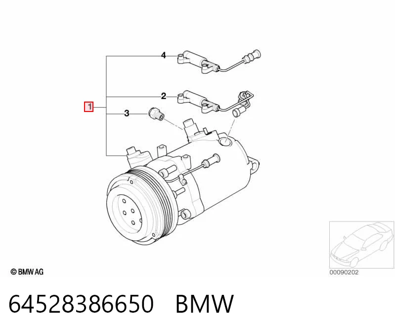 64528386650 BMW Compressor de aparelho de ar condicionado