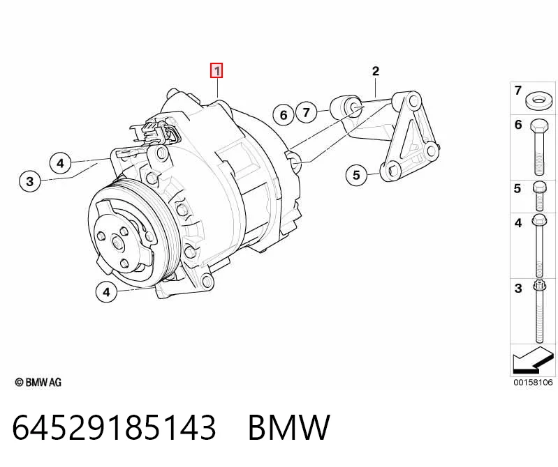 64529185143 BMW Compressor de aparelho de ar condicionado