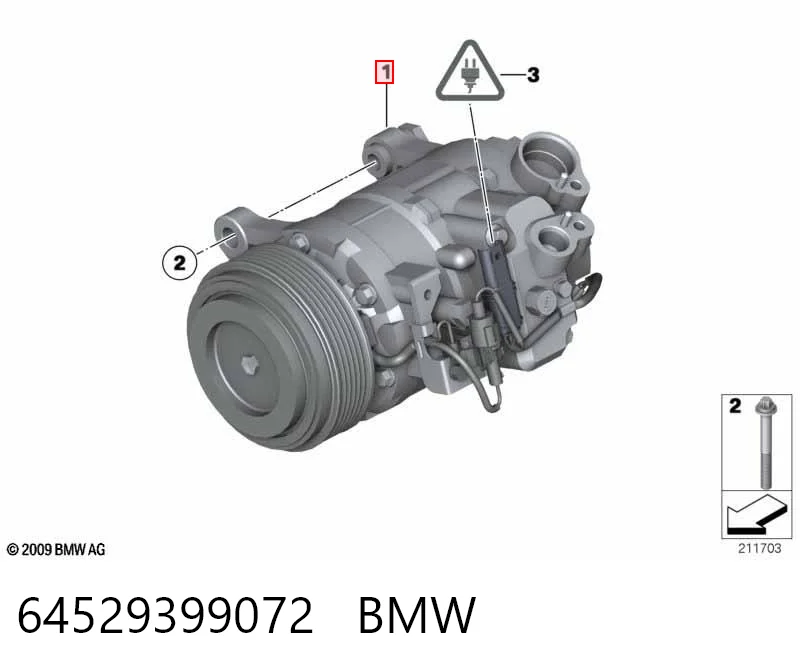 64529399072 BMW Compressor de aparelho de ar condicionado