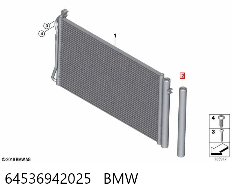 64536942025 BMW Tanque de recepção do secador de aparelho de ar condicionado