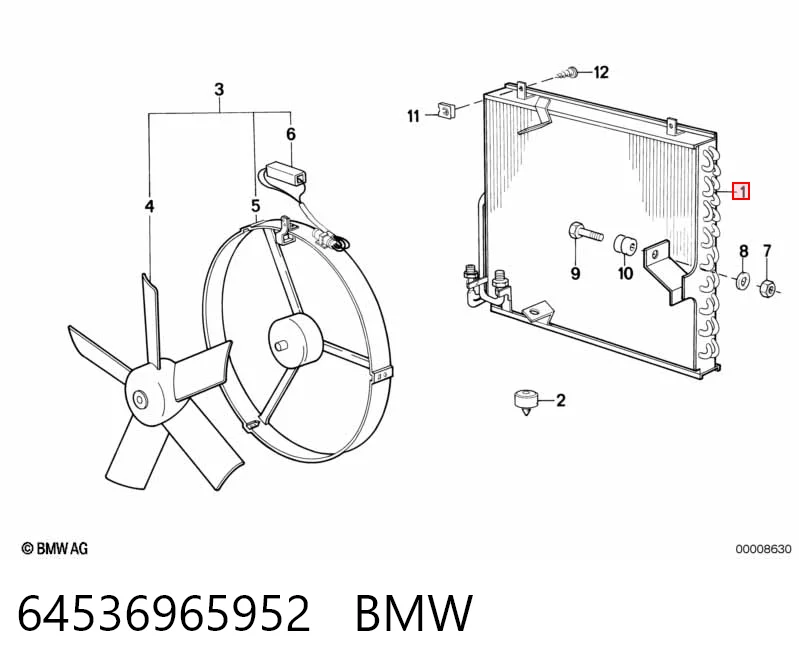 64536965952 BMW Radiador de aparelho de ar condicionado