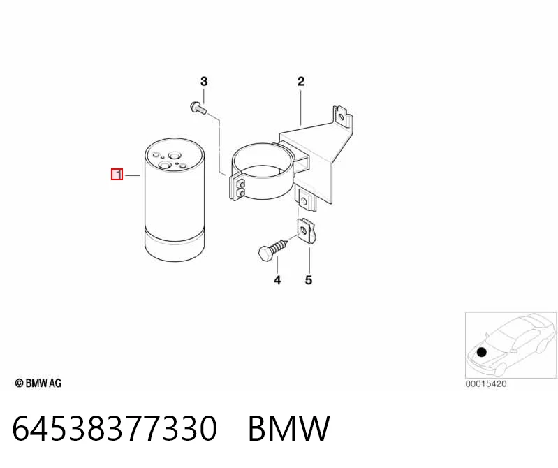 64538377330 BMW Tanque de recepção do secador de aparelho de ar condicionado