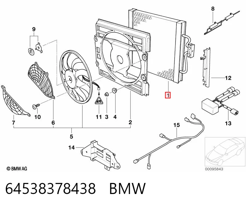 64538378438 BMW Radiador de aparelho de ar condicionado