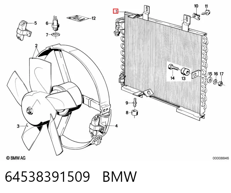 Radiador de aparelho de ar condicionado BMW 3  E30 ao melhor preço