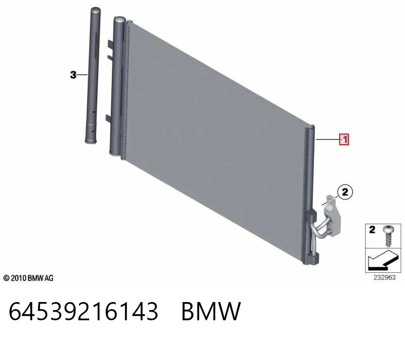 64539216143 BMW Radiador de aparelho de ar condicionado