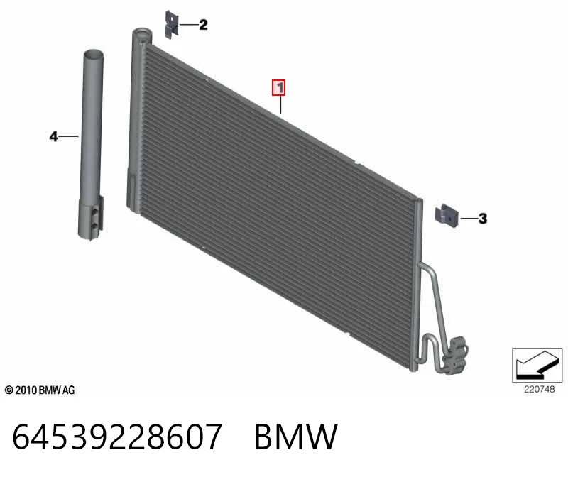 64539228607 BMW Radiador de aparelho de ar condicionado