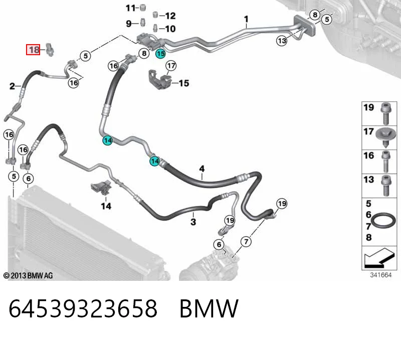 64539323658 BMW Sensor de pressão absoluta de aparelho de ar condicionado