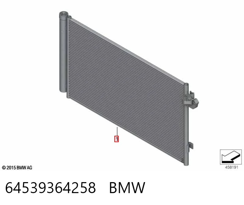 64539364258 BMW Radiador de aparelho de ar condicionado