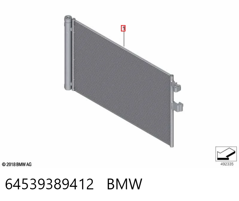 64539389412 BMW Radiador de aparelho de ar condicionado