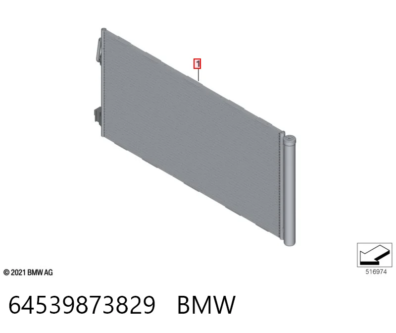 64539873829 BMW Radiador de aparelho de ar condicionado