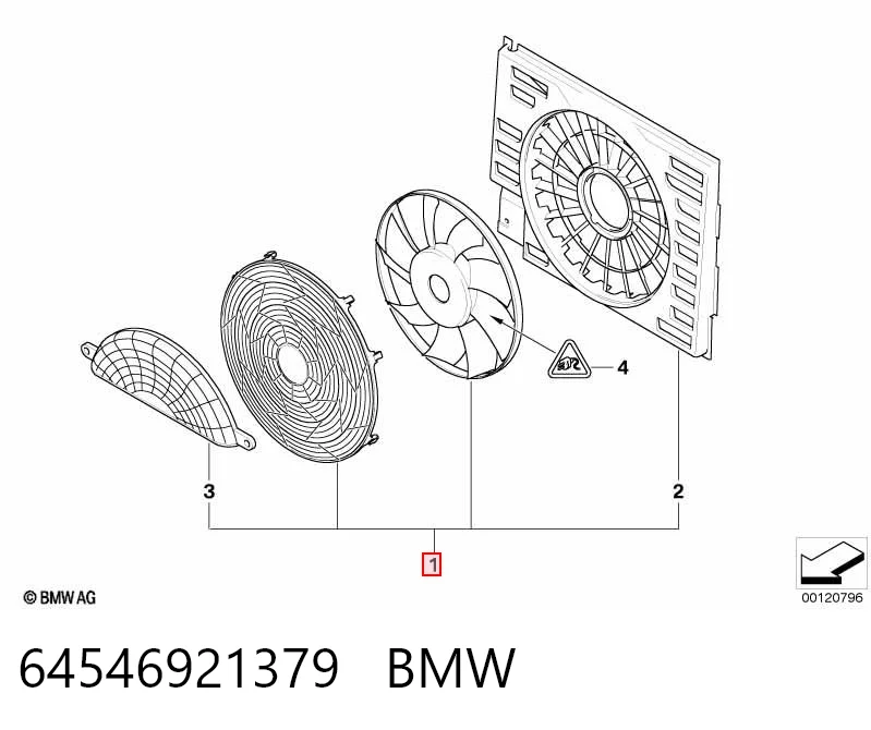 64546921379 BMW Ventilador elétrico de aparelho de ar condicionado montado (motor + roda de aletas)