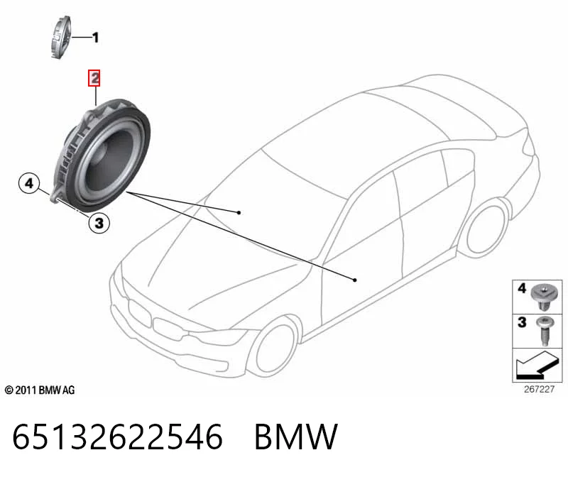65132622546 BMW Alto-falante da porta dianteira