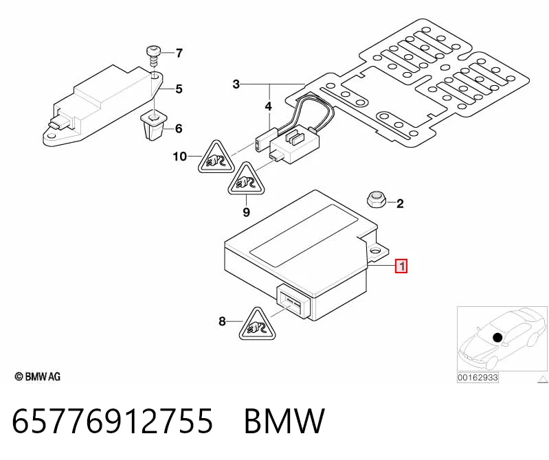 Módulo processador de controlo da bolsa de ar (Centralina eletrônica AIRBAG) Mercedes 6912755 preço, a partir de 57,12 USD