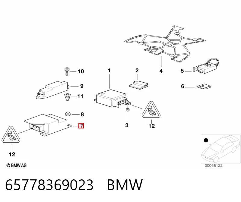 65778372521 Mercedes Módulo processador de controlo da bolsa de ar (Centralina eletrônica AIRBAG)