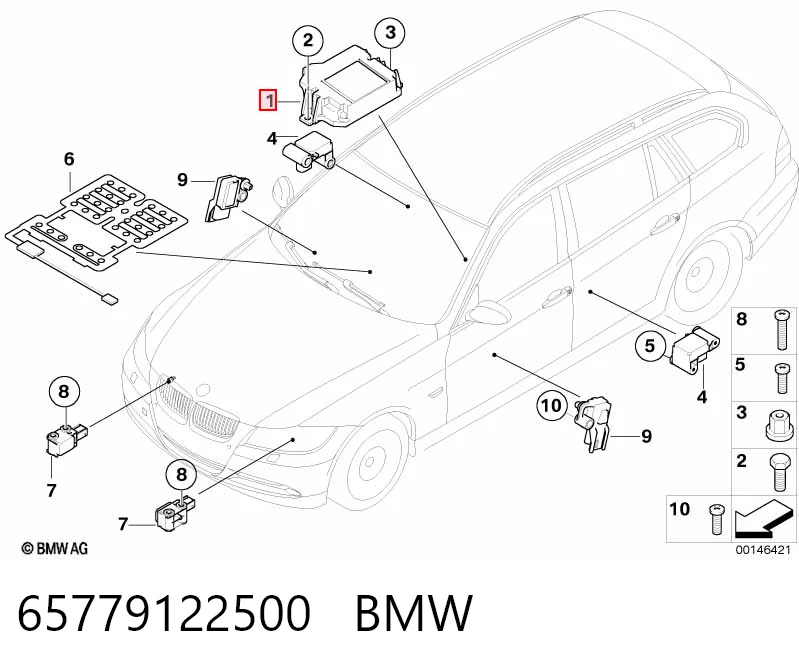 65779122500 BMW Módulo processador de controlo da bolsa de ar (Centralina eletrônica AIRBAG)