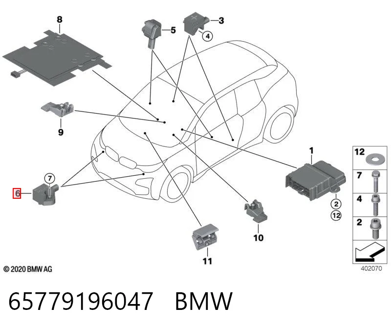 65779196047 BMW Sensor de aceleração longitudinal
