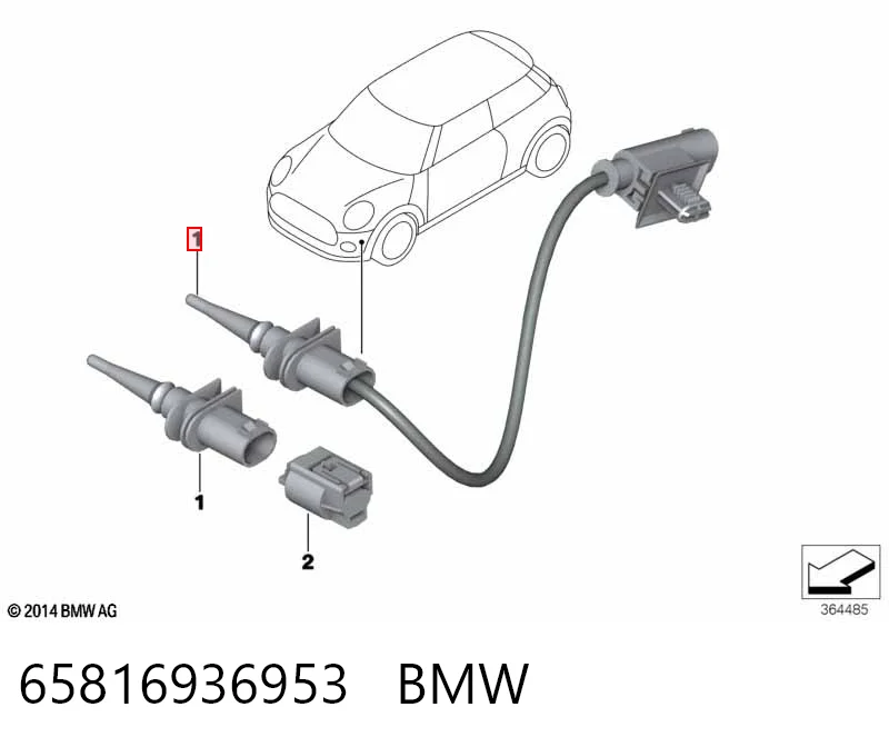65816936953 BMW Sensor de temperatura do meio ambiente