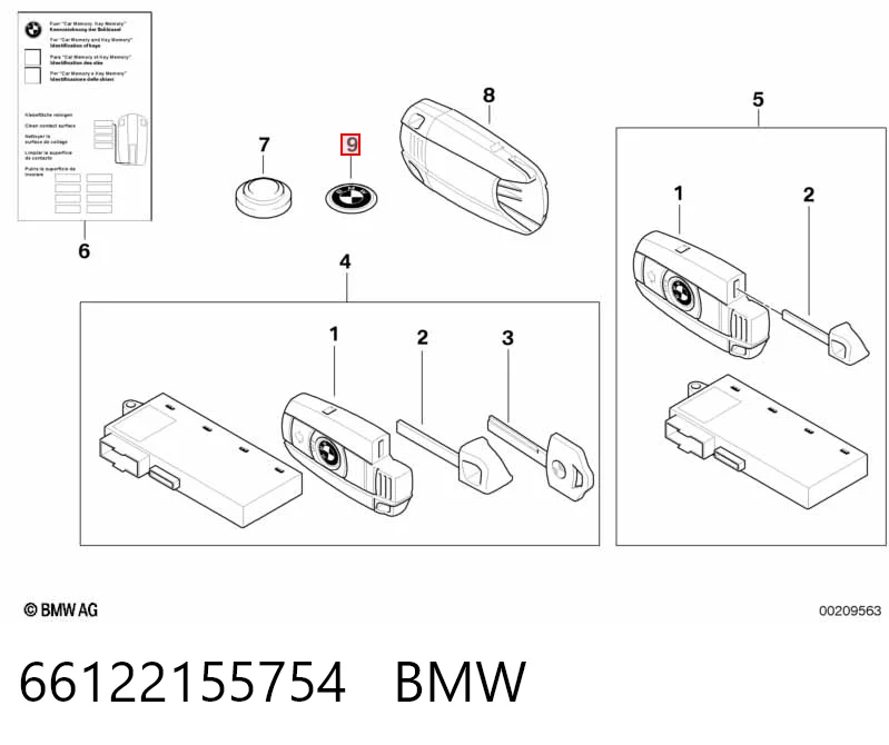 66122155754 BMW Emblema de tampa de porta-malas (emblema de firma)
