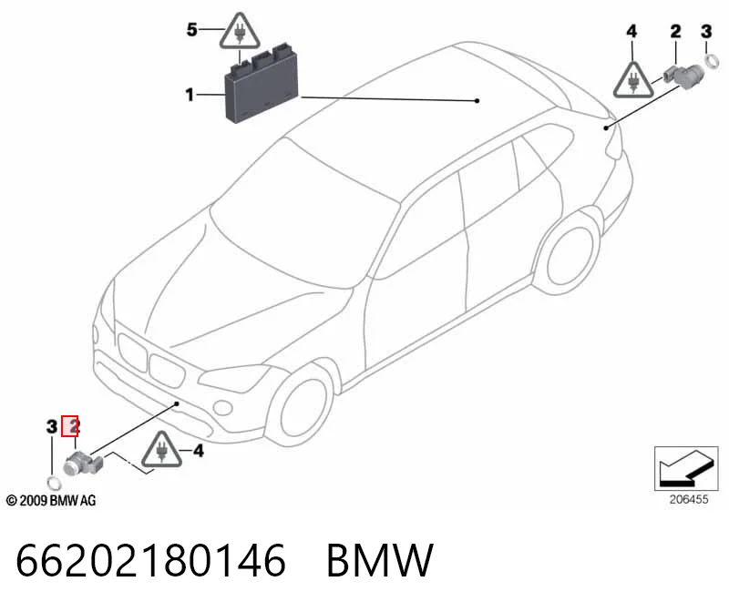 66202180146 BMW Sensor de sinalização de estacionamento (sensor de estacionamento) dianteiro/traseiro central