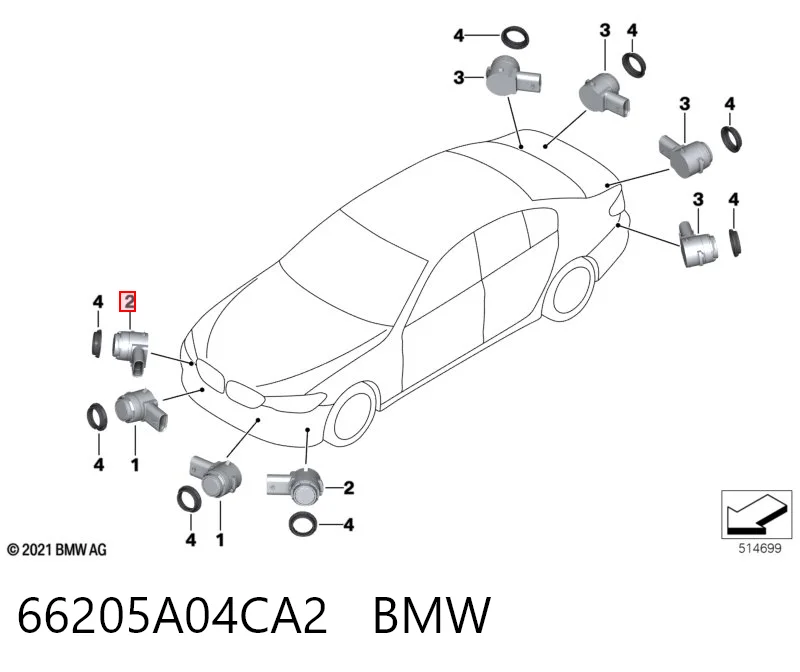 YR0040539V Peugeot/Citroen Sensor dianteiro de sinalização de estacionamento (sensor de estacionamento)