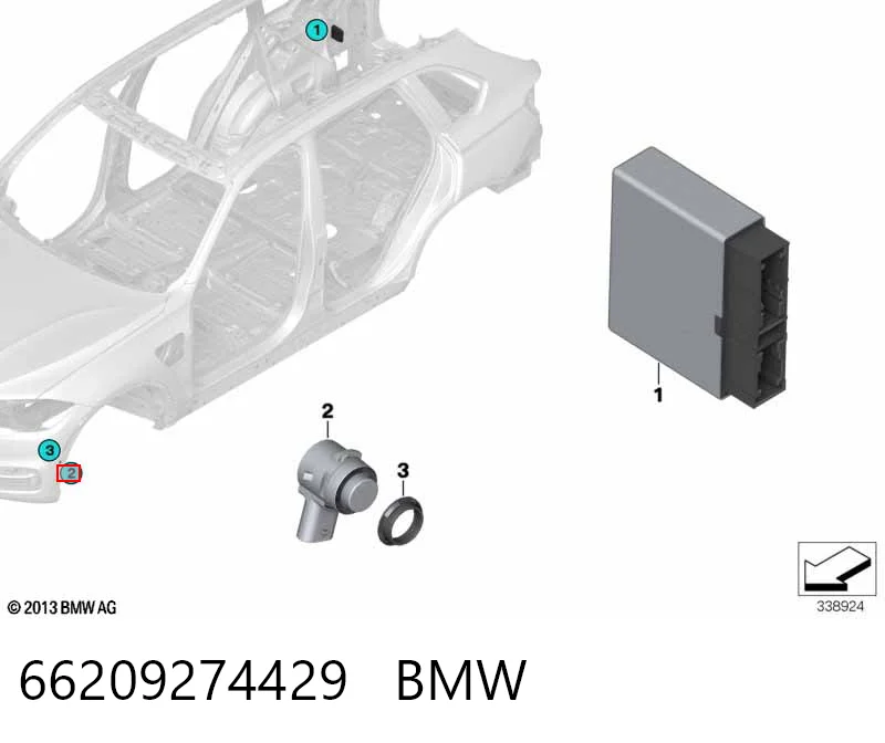 Sensor de sinalização de estacionamento (sensor de estacionamento) dianteiro/traseiro lateral 30907254 AND