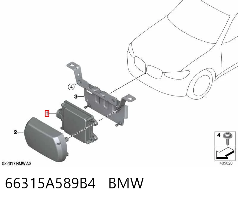 66315A589B4 BMW Sensor de radar de distância