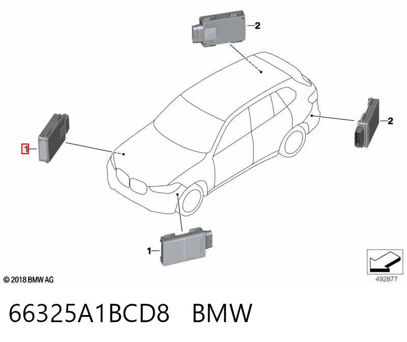 Compre 5A6DB55 BMW Sensor traseiro de controlo da zona morta