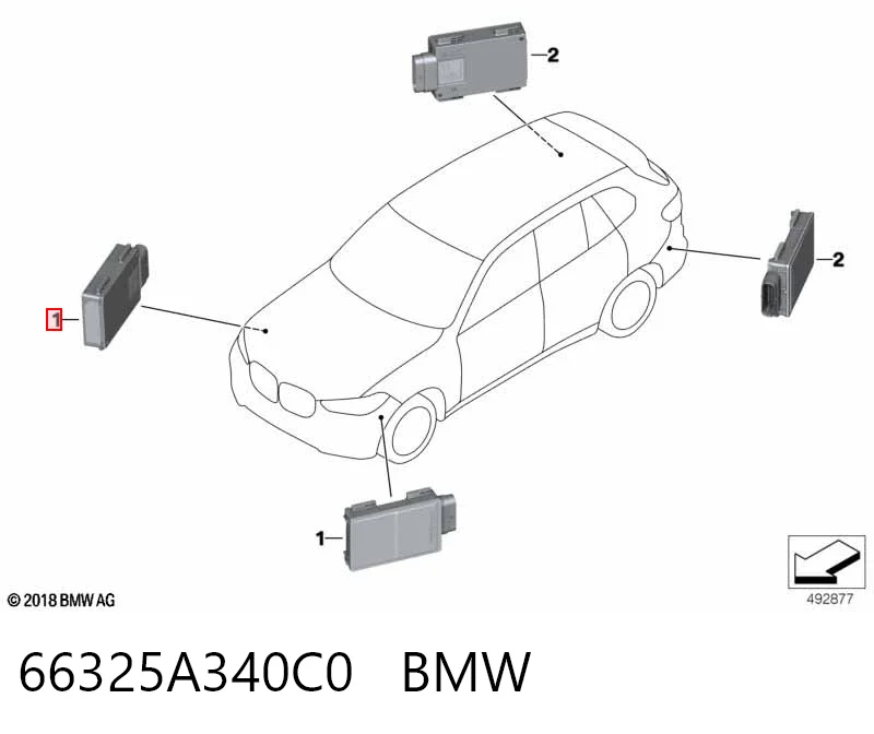 Sensor traseiro de controlo da zona morta BMW 5A6DB55