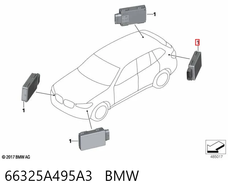5A6DB55 BMW Sensor traseiro de controlo da zona morta