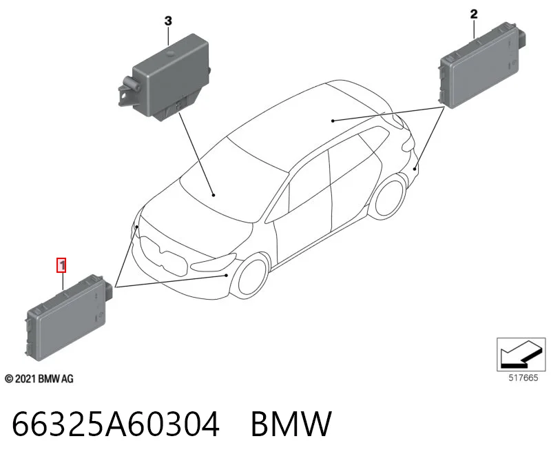 66325A60304 BMW Radar de mudança de faixa