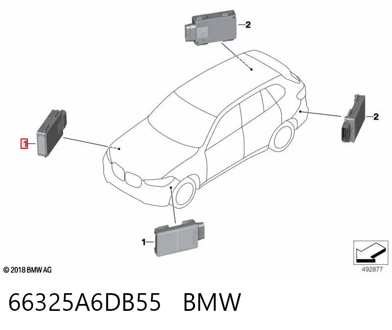 Compre 5A6DB55 BMW Sensor traseiro de controlo da zona morta