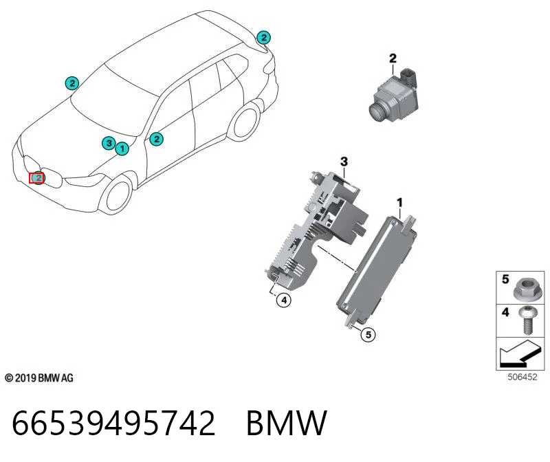66539495742 BMW Câmara do sistema para asseguramento de visibilidade