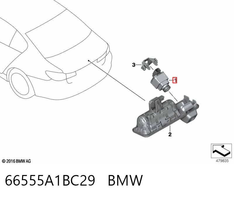 66555A1BC29 BMW Câmara do sistema para asseguramento de visibilidade