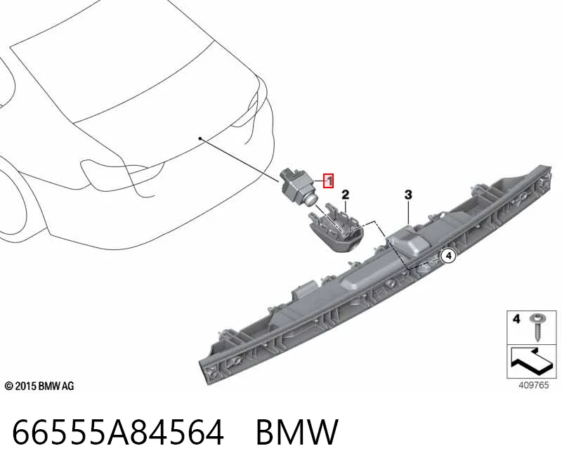 66555A84564 BMW Câmara do sistema para asseguramento de visibilidade