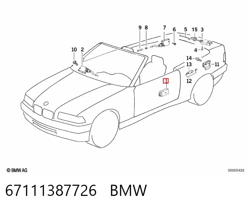 67111387726 BMW Motor acionador de abertura/fechamento da porta dianteira