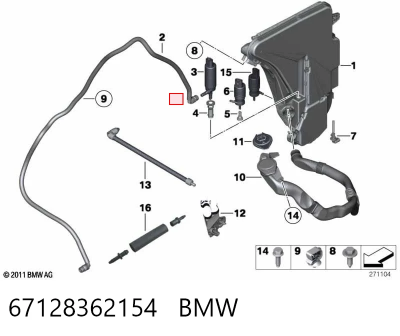 67128362154 BMW Bomba de motor de fluido para lavador de vidro dianteiro