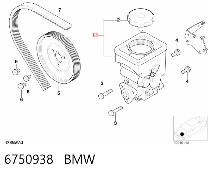 Bomba da Direção hidrâulica assistida BMW 7  E65, E66, E67