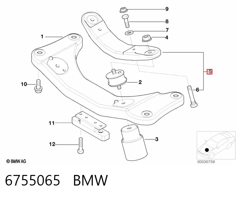 6755065 BMW Cremalheira da direção
