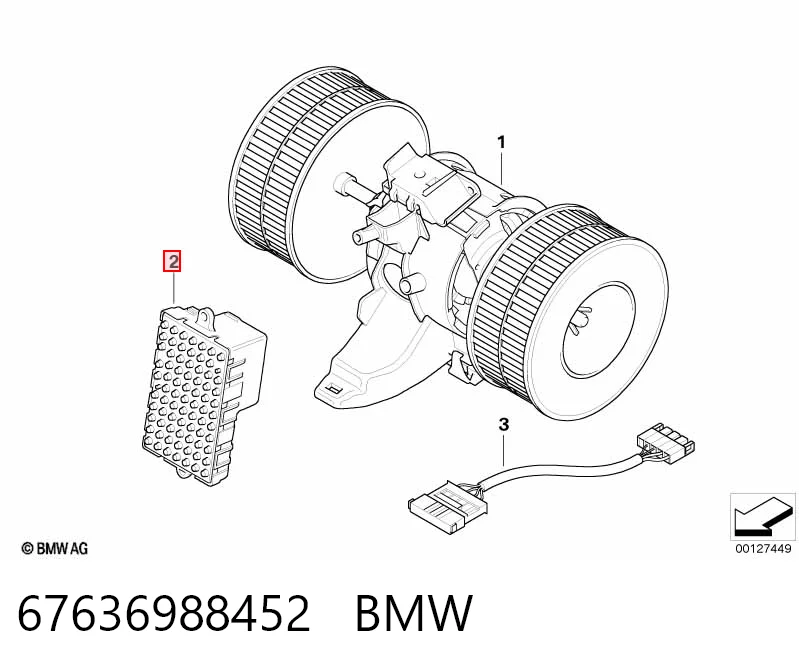67636988452 BMW Resistor (resistência) de ventilador de forno (de aquecedor de salão)