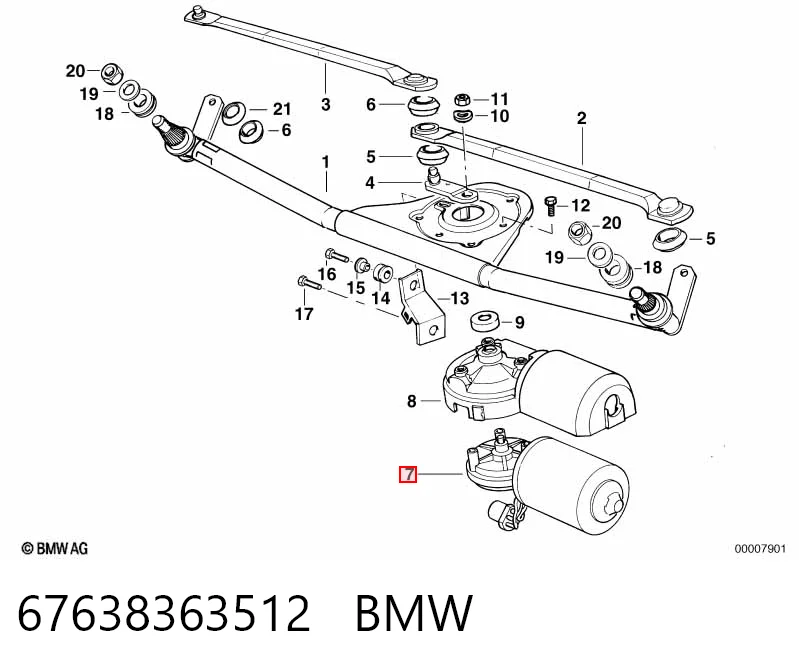 0390241349 Bosch Motor de limpador pára-brisas do pára-brisas