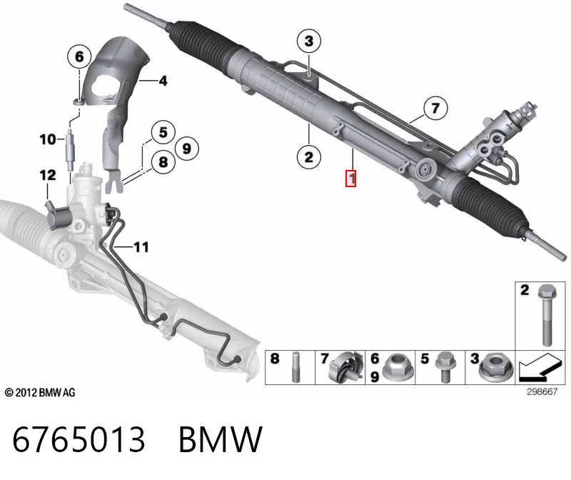 6765013 BMW Cremalheira da direção