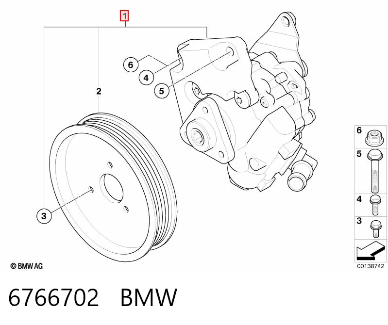6766702 BMW Bomba da Direção hidrâulica assistida