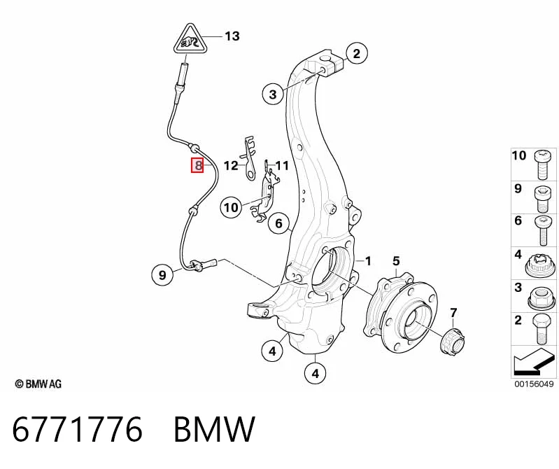 6771776 BMW Sensor dianteiro de ABS