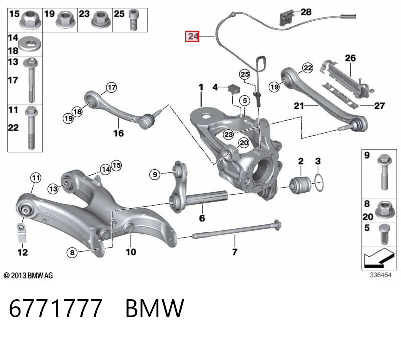 6771777 BMW Sensor ABS traseiro